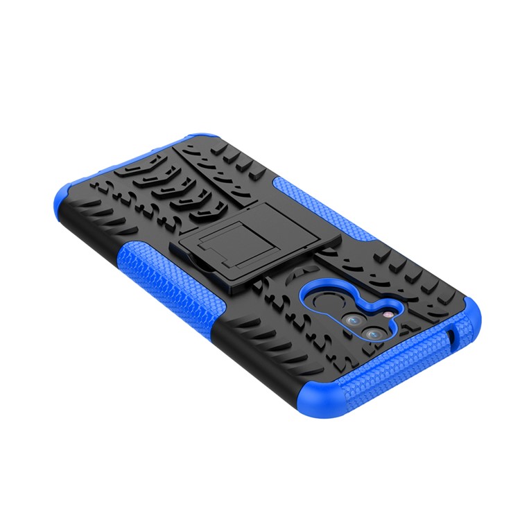 Anti-slip PC + TPU Hybrid Phone Shell Case with Kickstand for Huawei Mate 20 Lite / Maimang 7 - Blue-8