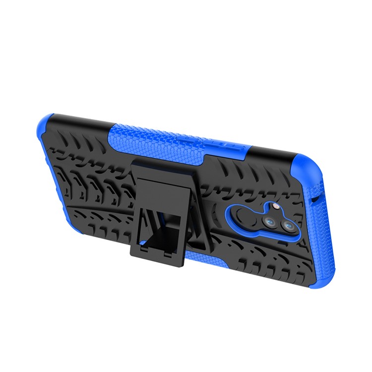 Anti-slip PC + TPU Hybrid Phone Shell Case with Kickstand for Huawei Mate 20 Lite / Maimang 7 - Blue-9
