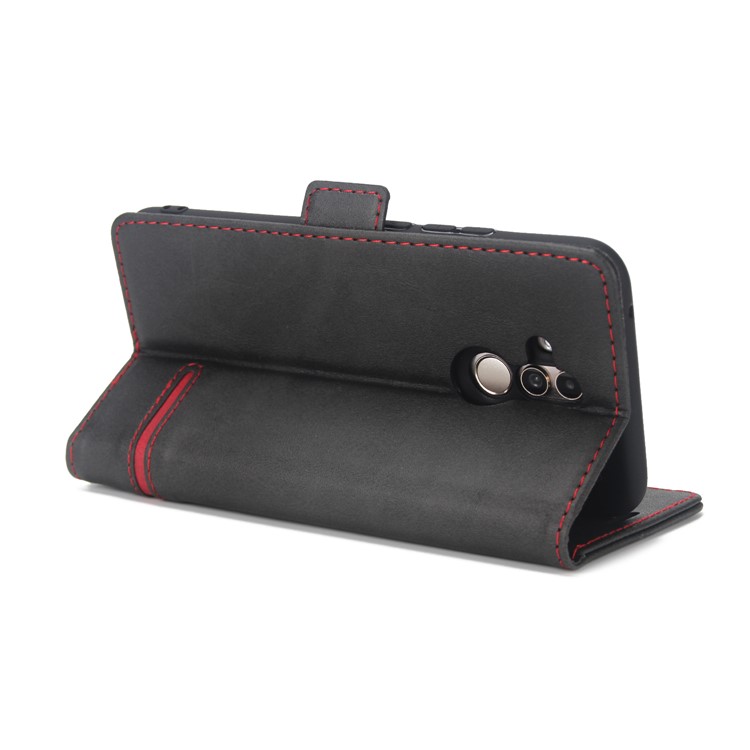 [Business Style] Splicing Leather Wallet Case for Huawei Mate 20 Lite - Black-5