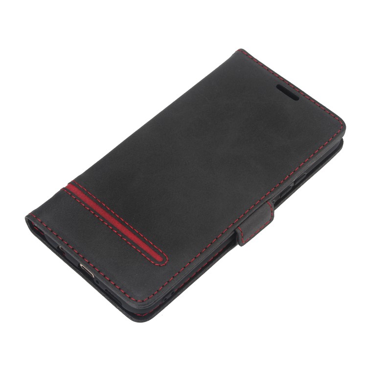 [Business Style] Splicing Leather Wallet Case for Huawei Mate 20 Lite - Black-6