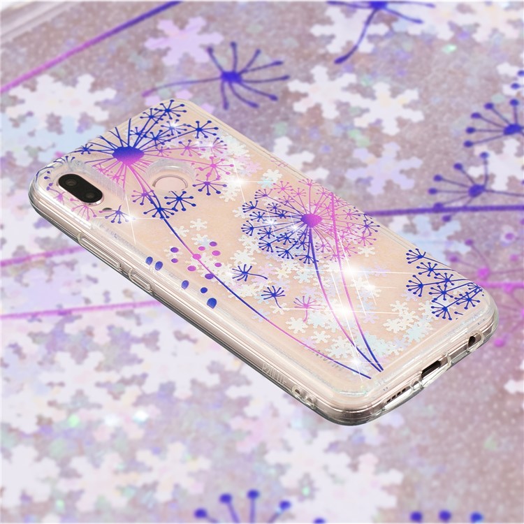 Dynamic Glitter Powder Heart Shaped Sequins Shockproof TPU Mobile Phone Case for Huawei P20 Lite / Nova 3e (China) - Dandelion-4