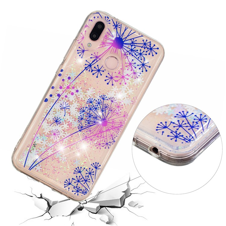 Dynamic Glitter Powder Heart Shaped Sequins Shockproof TPU Mobile Phone Case for Huawei P20 Lite / Nova 3e (China) - Dandelion-5