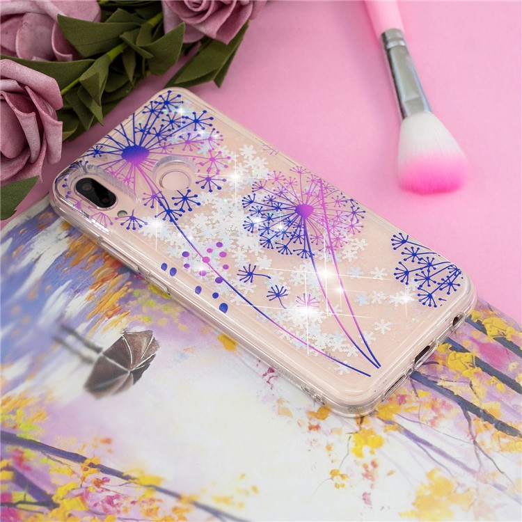 Dynamic Glitter Powder Heart Shaped Sequins Shockproof TPU Mobile Phone Case for Huawei P20 Lite / Nova 3e (China) - Dandelion-6