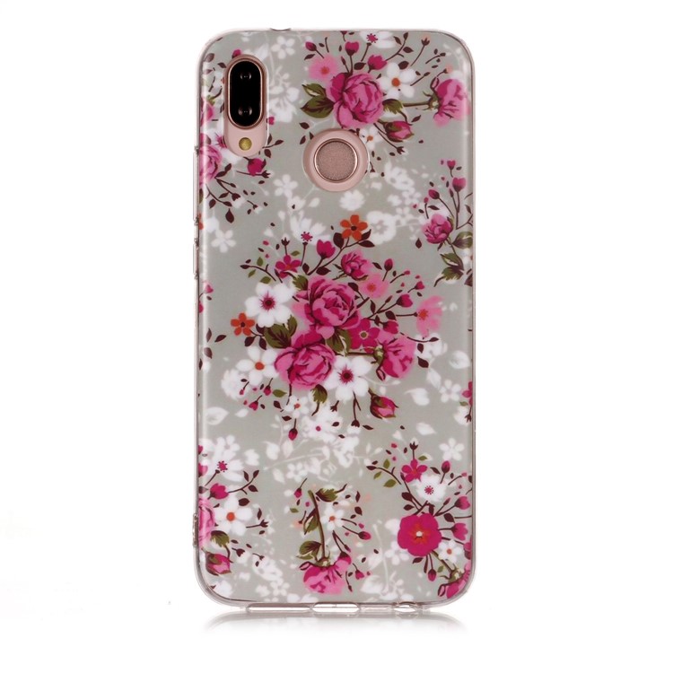 Patterned IMD Soft Matte TPU Protective Case for Huawei P20 Lite / Nova 3e (China) - Pretty Flower-2