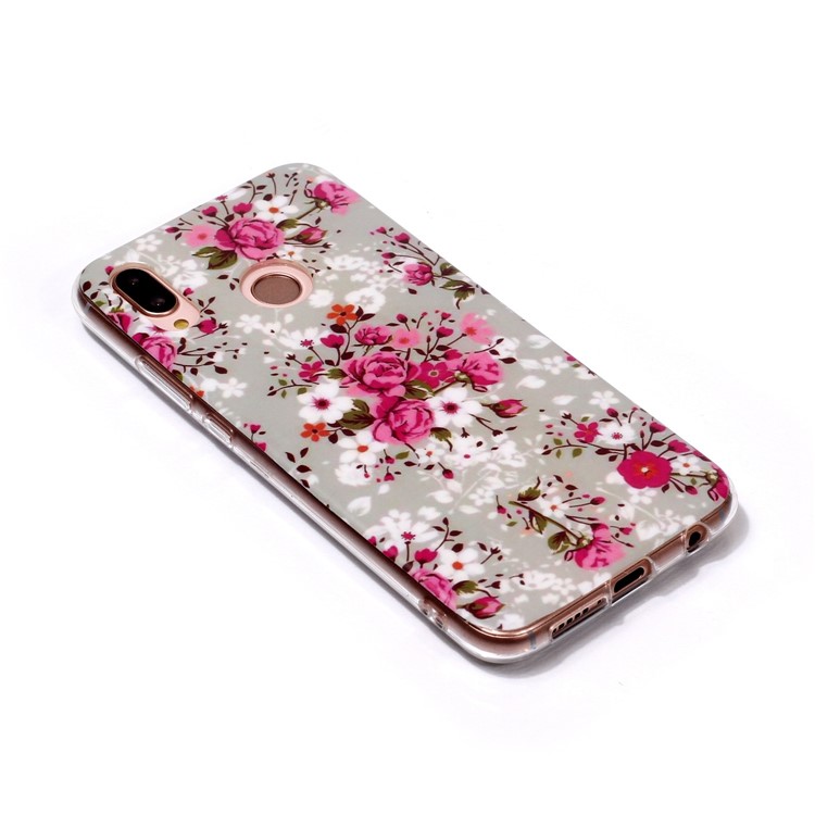 Patterned IMD Soft Matte TPU Protective Case for Huawei P20 Lite / Nova 3e (China) - Pretty Flower-3