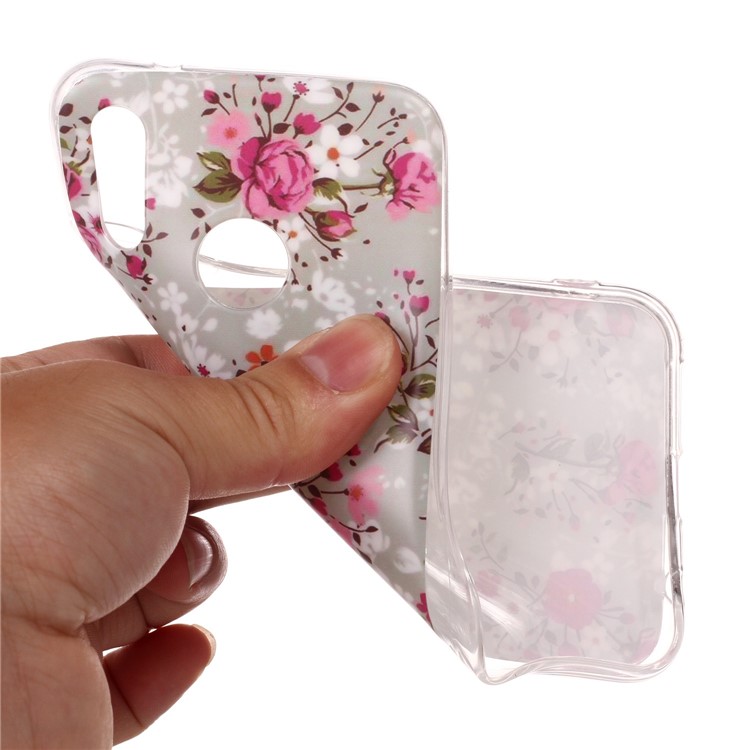 Patterned IMD Soft Matte TPU Protective Case for Huawei P20 Lite / Nova 3e (China) - Pretty Flower-5