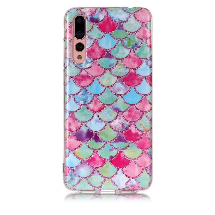 Pattern Printing Matte Surface IMD TPU Phone Case for Huawei P20 Pro - Fish Scale-2