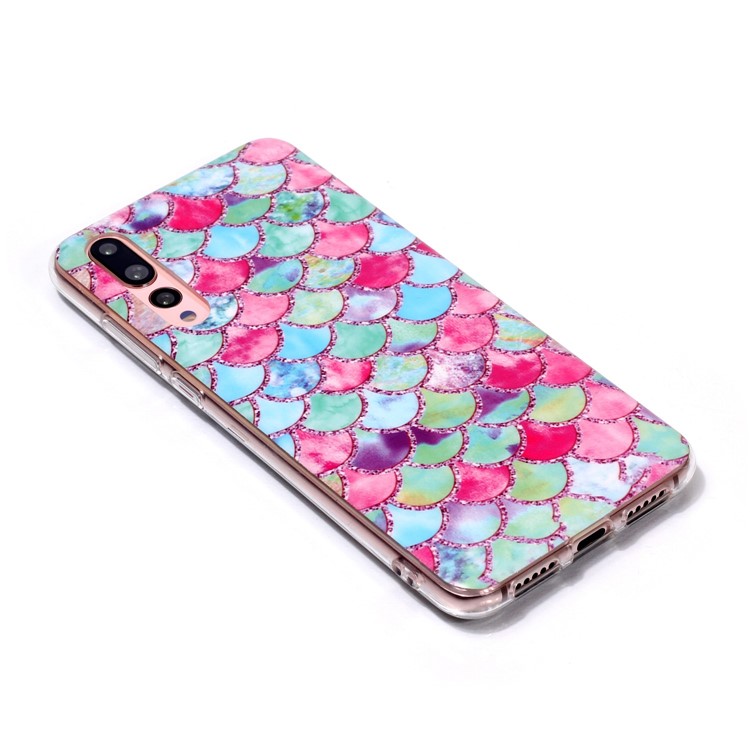 Pattern Printing Matte Surface IMD TPU Phone Case for Huawei P20 Pro - Fish Scale-3