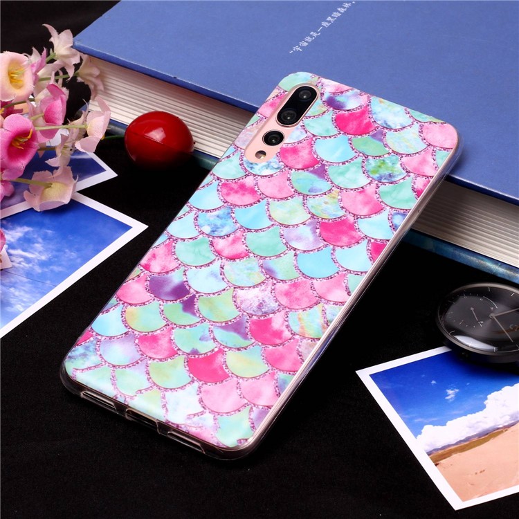 Pattern Printing Matte Surface IMD TPU Phone Case for Huawei P20 Pro - Fish Scale-4