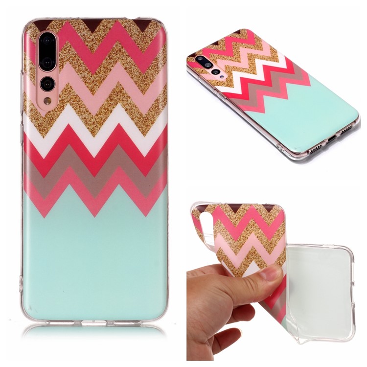 Pattern Printing Matte Surface IMD TPU Protective Case for Huawei P20 Pro - Twill-1