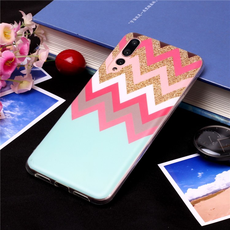 Pattern Printing Matte Surface IMD TPU Protective Case for Huawei P20 Pro - Twill-4