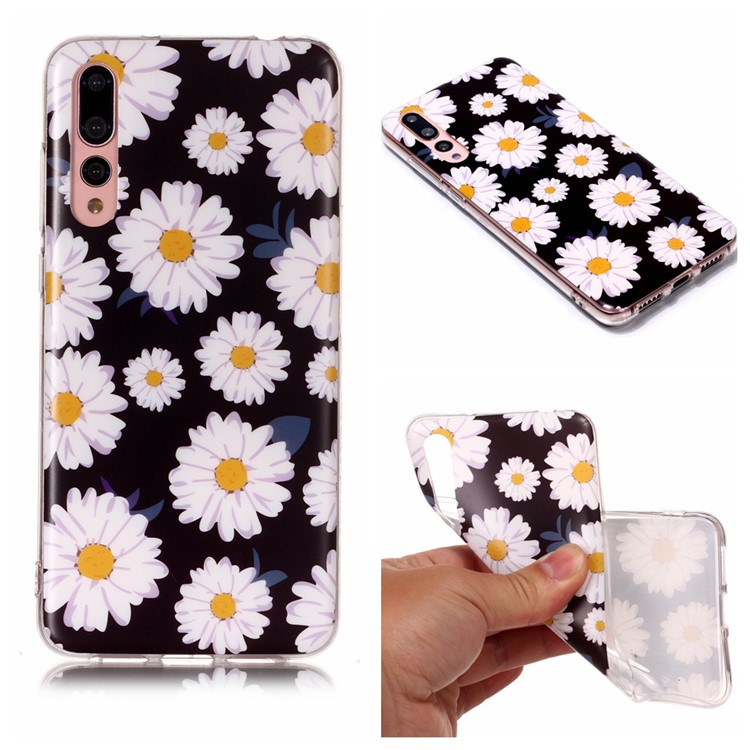 Pattern Printing Matte Surface IMD TPU Cover Case for Huawei P20 Pro - Chrysanthemum-1
