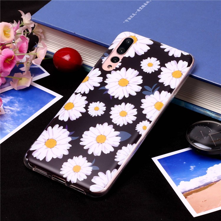 Pattern Printing Matte Surface IMD TPU Cover Case for Huawei P20 Pro - Chrysanthemum-4