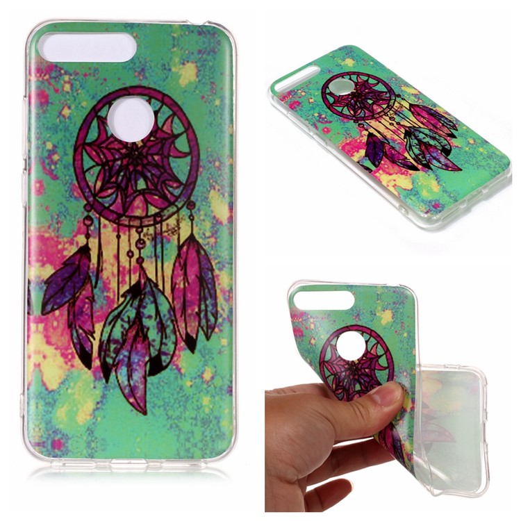 Pattern Printing Matte Surface IMD TPU Cell Phone Case for Honor 7A (with Fingerprint Sensor) / Honor 7A Pro / Enjoy 8e - Dream Catcher-1