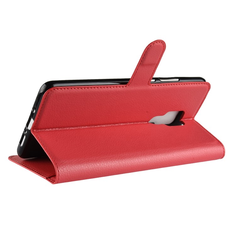 Litchi Skin PU Leather Magnetic Wallet Stand Shell for Huawei Mate 20 X - Red-6
