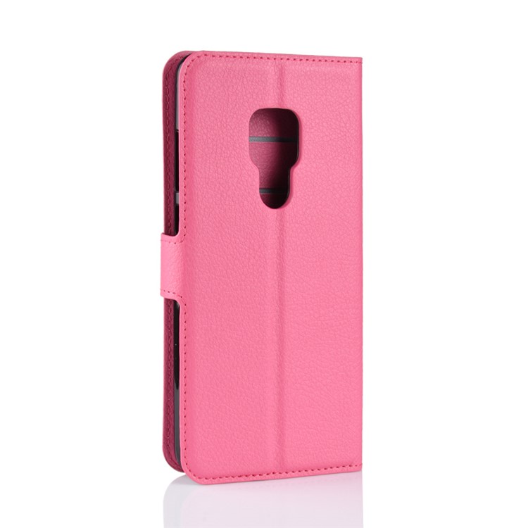 Litchi Skin PU Leather Magnetic Wallet Stand Casing for Huawei Mate 20 X - Rose-3