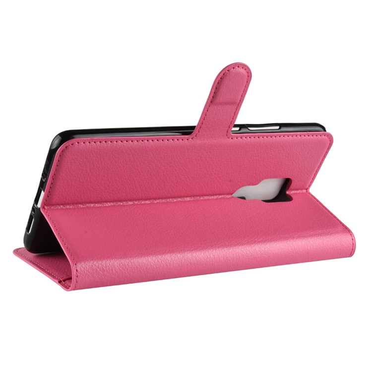 Litchi Skin PU Leather Magnetic Wallet Stand Casing for Huawei Mate 20 X - Rose-6