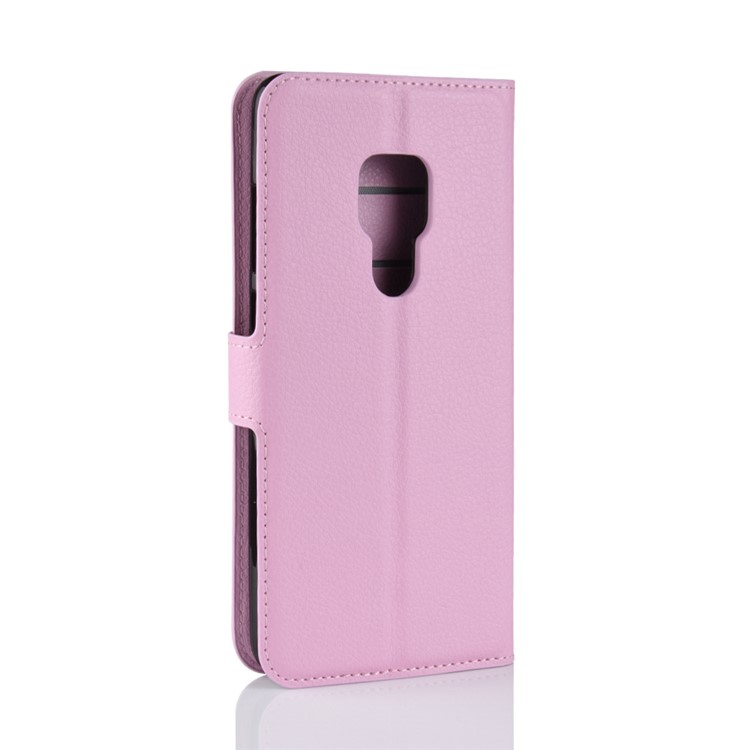 Litchi Skin PU Leather Magnetic Wallet Stand Cellphone Case for Huawei Mate 20 X - Pink-3
