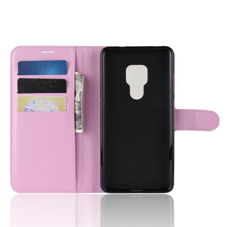 Litchi Skin PU Leather Magnetic Wallet Stand Cellphone Case for Huawei Mate 20 X - Pink-4