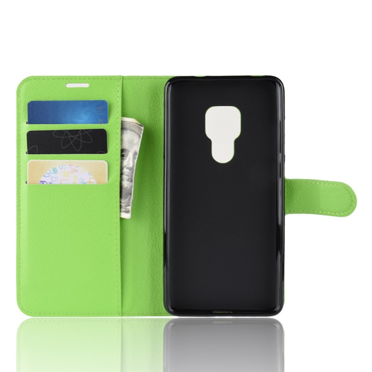 Litchi Skin PU Leather Magnetic Wallet Stand ProtectiveCase for Huawei Mate 20 X - Green-4