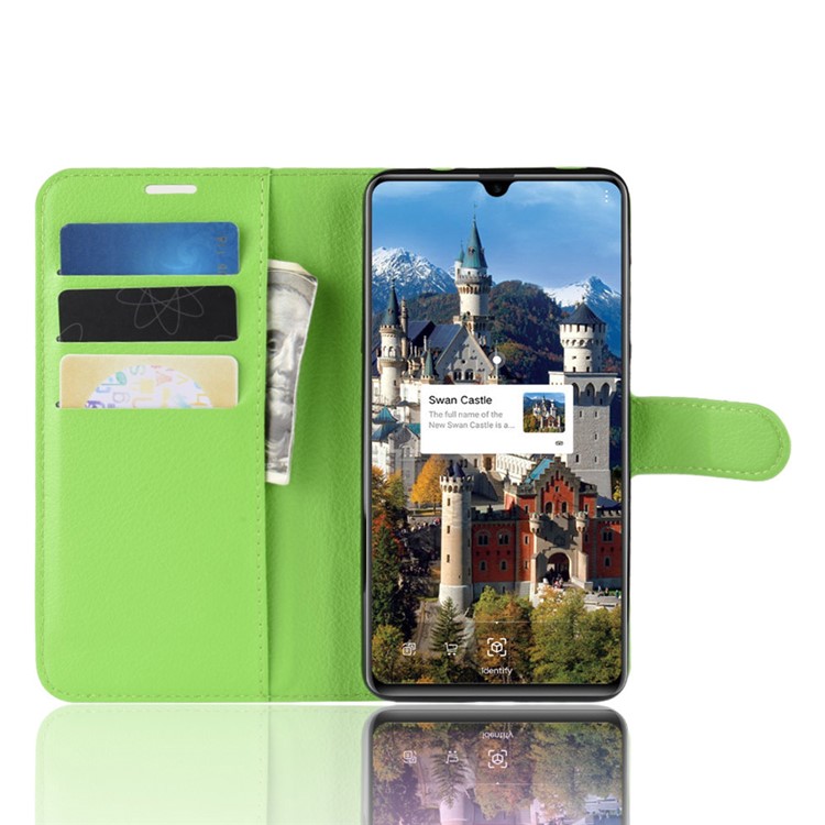 Litchi Skin PU Leather Magnetic Wallet Stand ProtectiveCase for Huawei Mate 20 X - Green-5