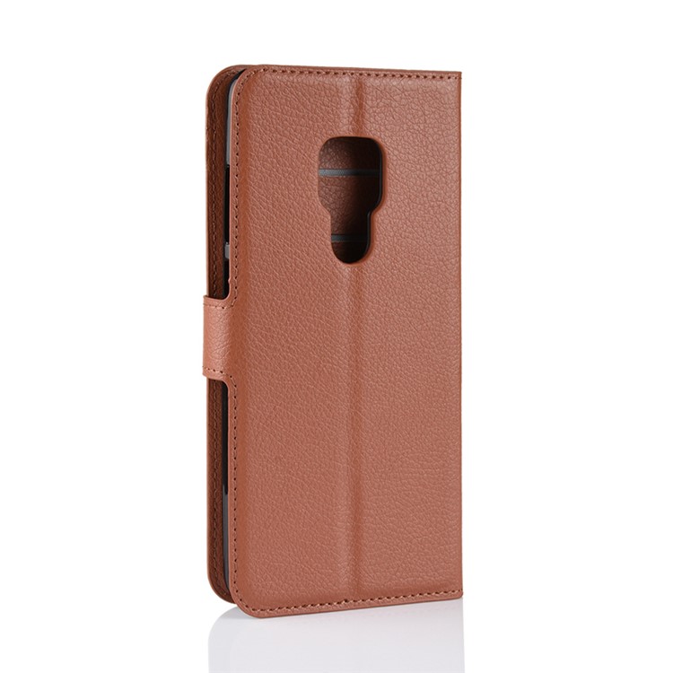 Litchi Texture PU Leather Magnetic Wallet Stand Flip Shell for Huawei Mate 20 X - Brown-3
