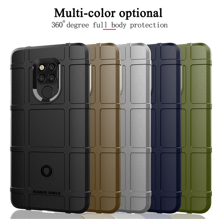 Anti-shock Square Grid Texture Soft TPU Phone Cover for Huawei Mate 20 X - Grey-12