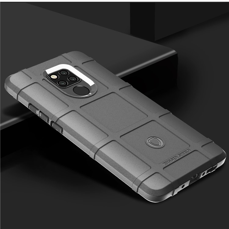 Anti-shock Square Grid Texture Soft TPU Phone Cover for Huawei Mate 20 X - Grey-2