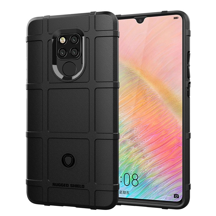 Anti-shock Square Grid Texture Soft TPU Phone Cover for Huawei Mate 20 X - Grey-3