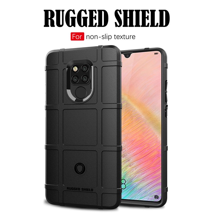 Anti-shock Square Grid Texture Soft TPU Phone Cover for Huawei Mate 20 X - Grey-4