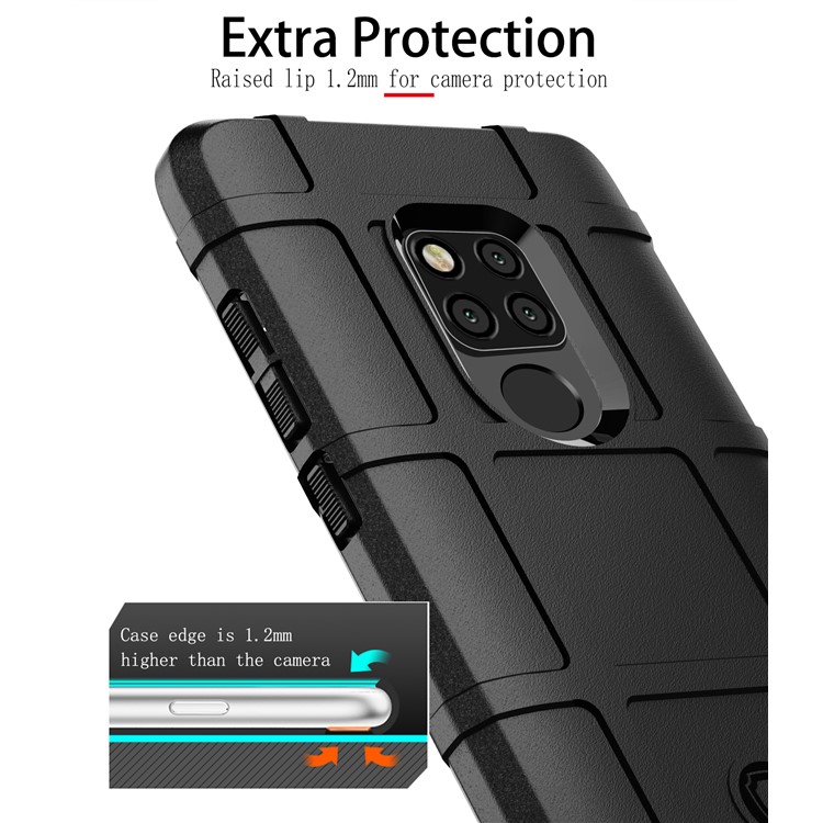 Anti-shock Square Grid Texture Soft TPU Phone Cover for Huawei Mate 20 X - Grey-5