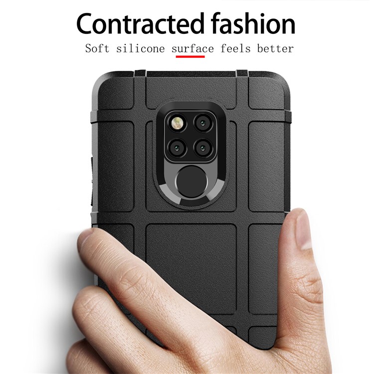 Anti-shock Square Grid Texture Soft TPU Phone Cover for Huawei Mate 20 X - Grey-6