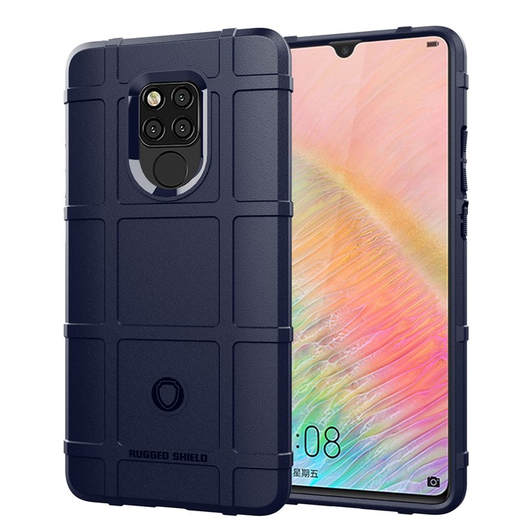 Anti-shock Square Grid Texture Soft TPU Phone Casing for Huawei Mate 20 X - Blue-1