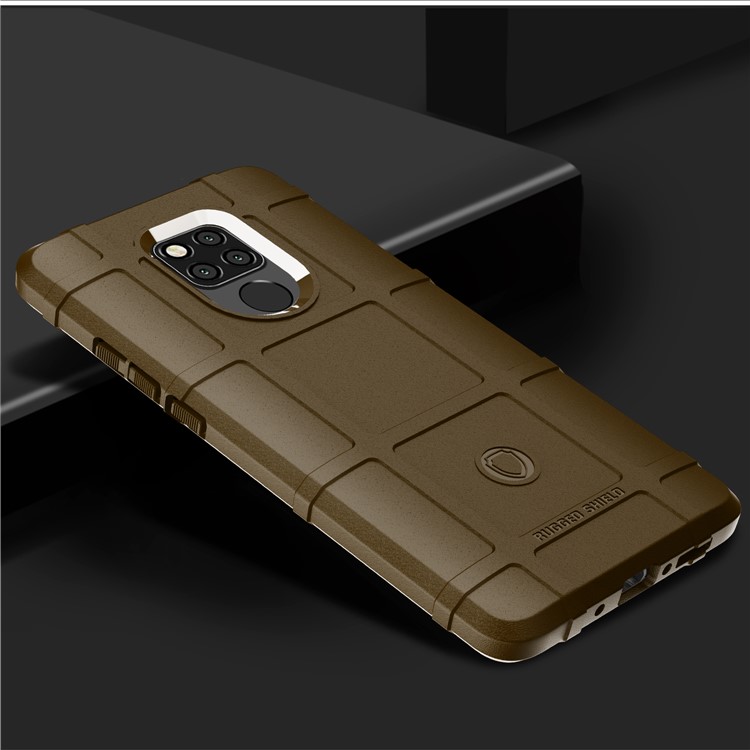 Anti-shock Square Grid Texture Soft TPU Cellphone Case for Huawei Mate 20 X - Brown-2
