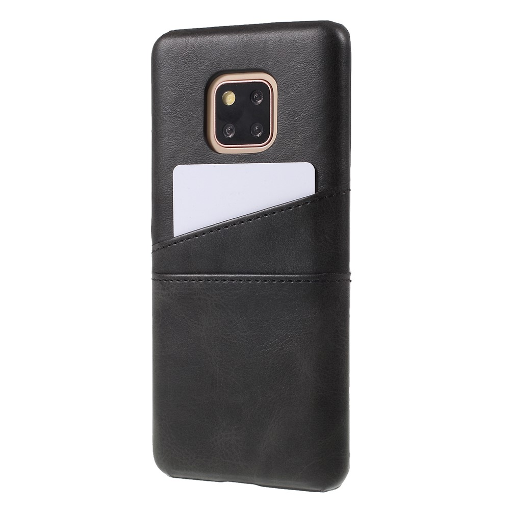 Slot Per Schede Doppie Custodia In Pelle Per PC Rivestita In PU Per Huawei Mate 20 Pro - Nero-3