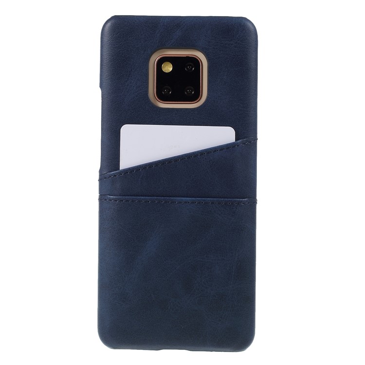 Dual Card Slots PU Leather Coated PC Protection Cover for Huawei Mate 20 Pro - Blue-1