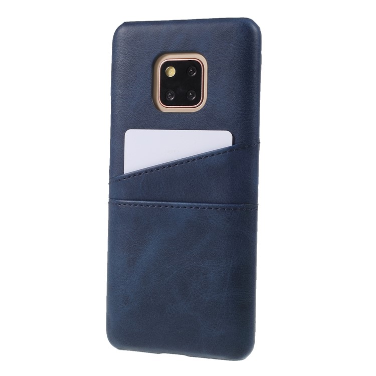 Dual Card Slots PU Leather Coated PC Protection Cover for Huawei Mate 20 Pro - Blue-2
