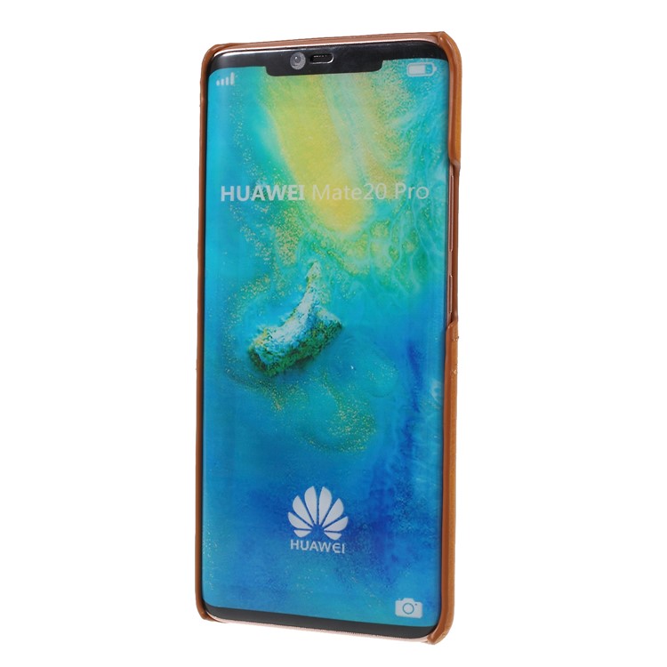Dual Card Slots PU Leather Coated PC Back Mobile Casing for Huawei Mate 20 Pro - Brown-2