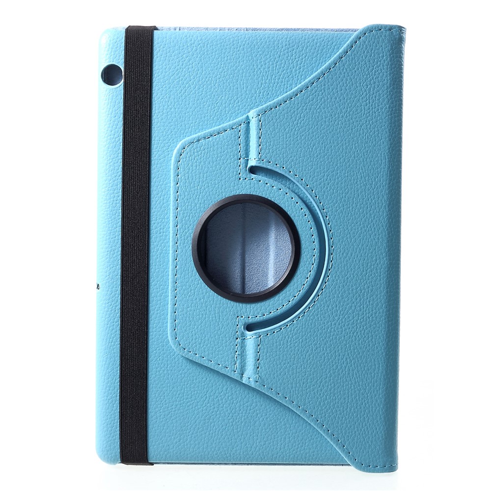 Litchi Skin Leather Protective Case with Rotating Stand for Huawei MediaPad T5 10 - Baby Blue-1
