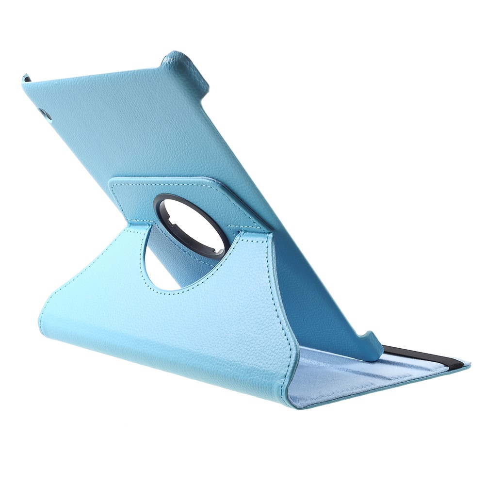 Litchi Skin Leather Protective Case with Rotating Stand for Huawei MediaPad T5 10 - Baby Blue-5