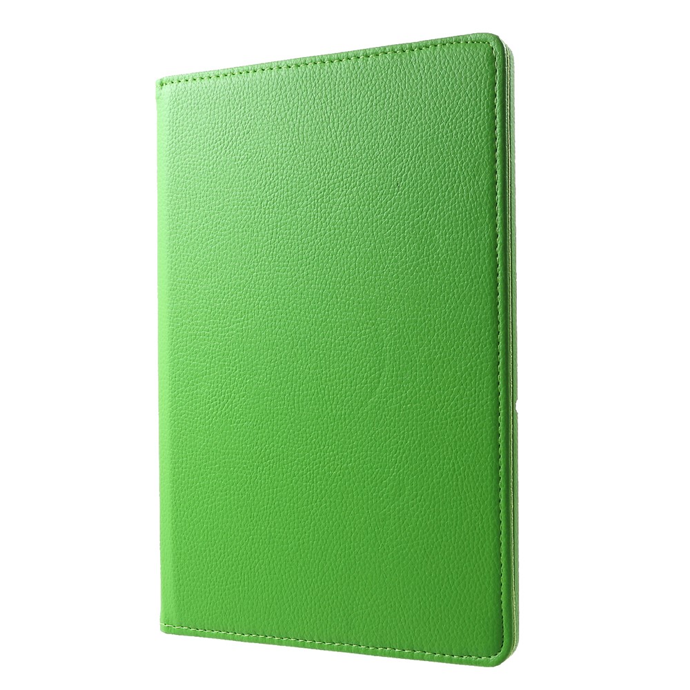 Litchi Skin Leather Shell Caso Com Suporte Rotativo de 360 ​​graus Para a Huawei Mediapad T5 10 - Verde