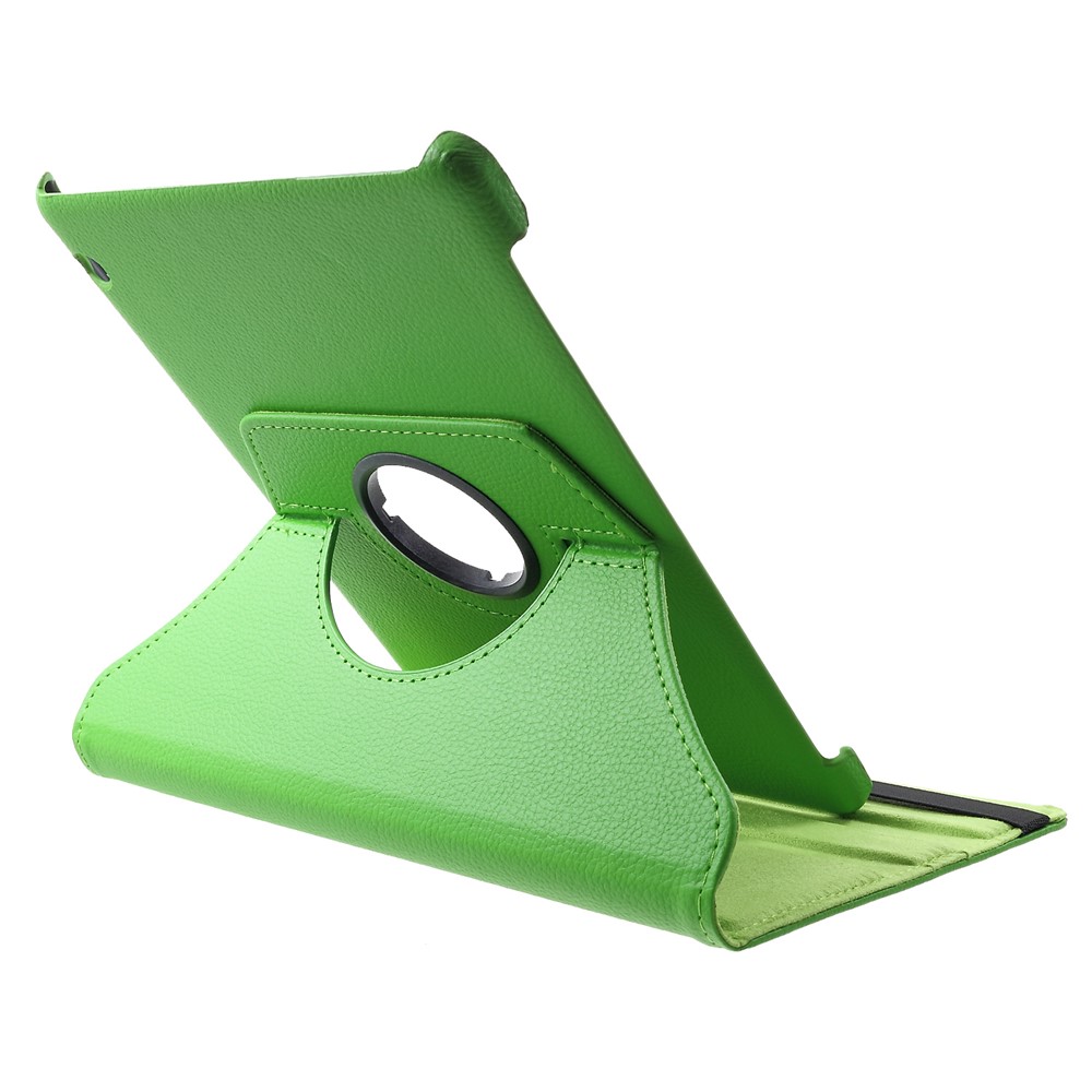 Litchi Skin Leather Case Shell Cover with Rotating Stand for Huawei MediaPad T5 10 - Green-5