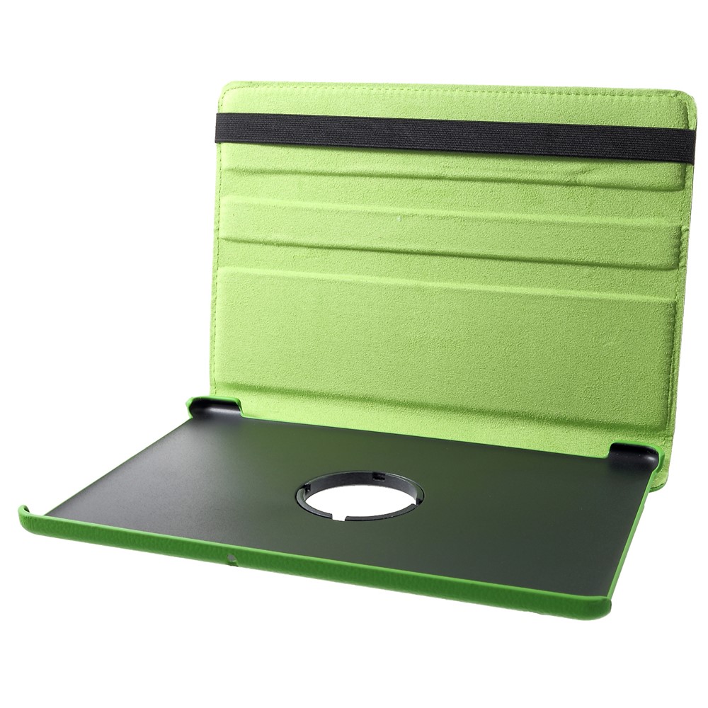 Litchi Skin Leather Shell Caso Com Suporte Rotativo de 360 ​​graus Para a Huawei Mediapad T5 10 - Verde