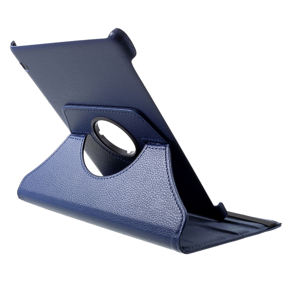 Litchi Skin 360-Degree Rotating Stand Leather Shell Case for Huawei MediaPad T5 10 - Dark Blue-5