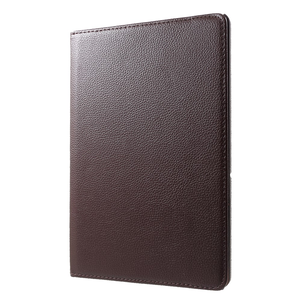 Litchi Skin Leather Shell Cover Case with Rotating Stand for Huawei MediaPad T5 10 - Brown-3