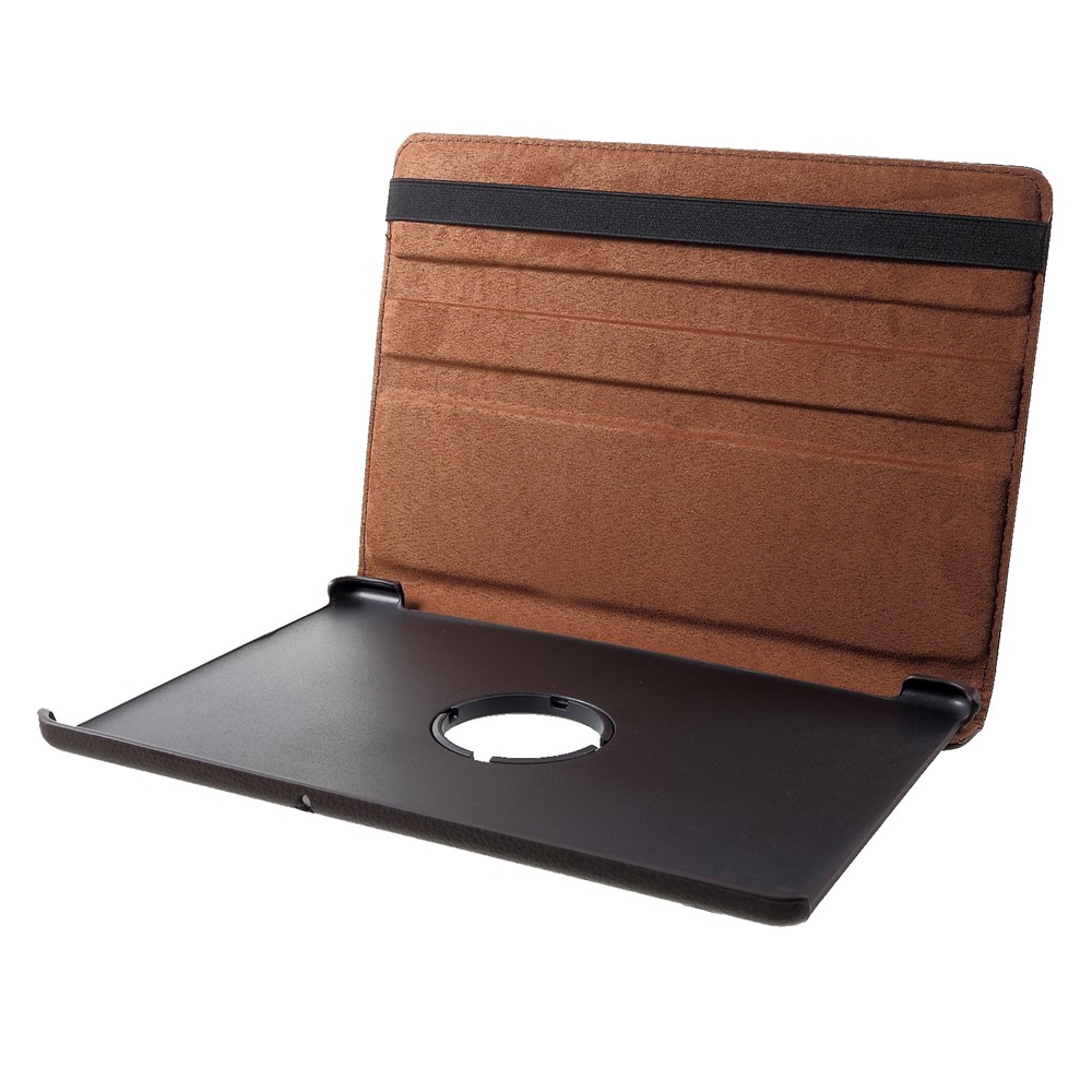Litchi Skin Leather Shell Cover Case with Rotating Stand for Huawei MediaPad T5 10 - Brown-6