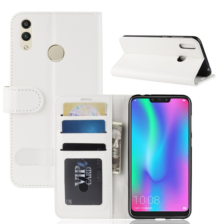 Crazy Horse Texture Wallet Stand Leather Mobile Cover for Huawei Honor 8C - White-2