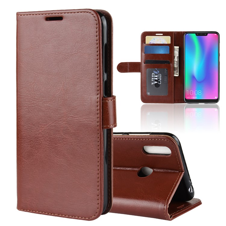 Crazy Horse Texture Wallet Leather Flip Case with Stand for Huawei Honor 8C - Brown-1