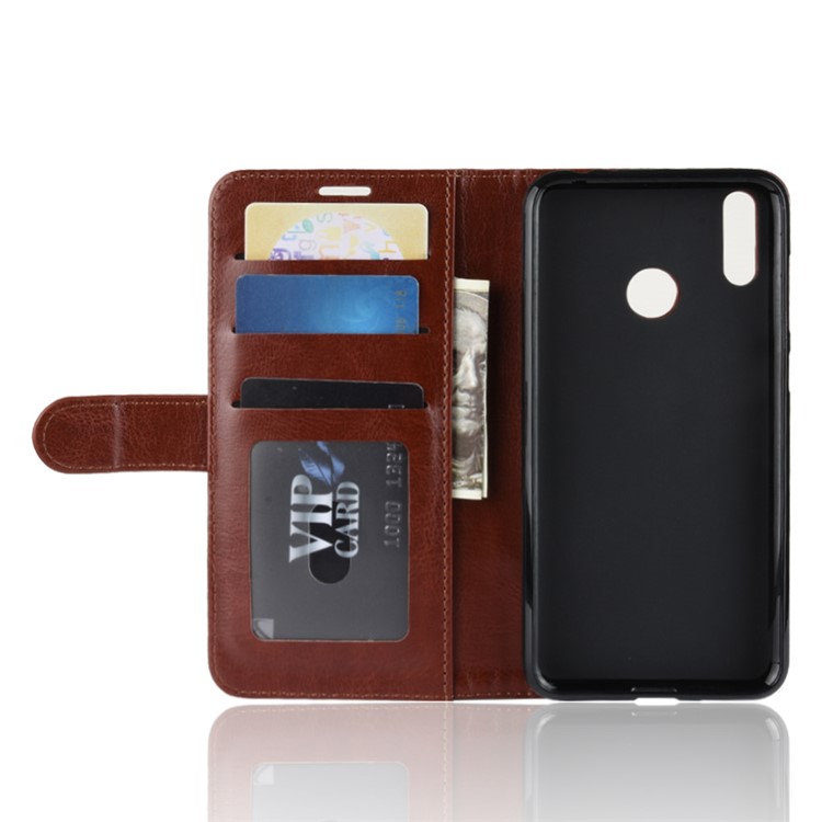 Crazy Horse Texture Wallet Leather Flip Case with Stand for Huawei Honor 8C - Brown-4