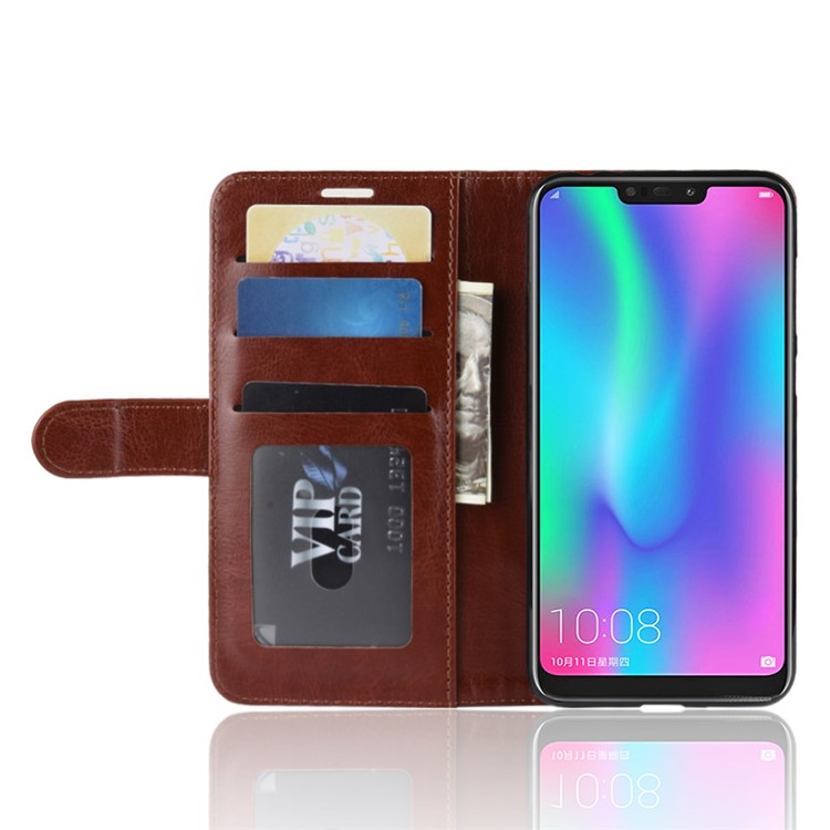 Crazy Horse Texture Wallet Leather Flip Case with Stand for Huawei Honor 8C - Brown-5